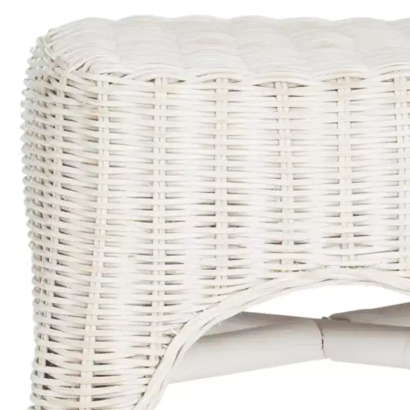 Percy Wicker Bar Stool - WIK6501A - Distressed White - Safavieh