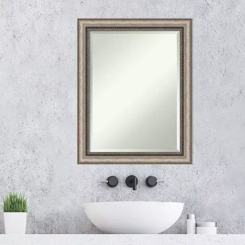 Lyla Ornate Framed Bathroom Vanity Wall Mirror Silver - Amanti Art