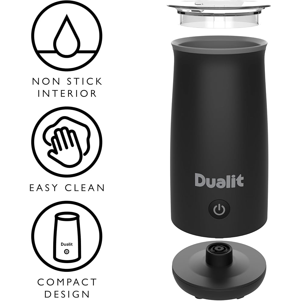 Dualit Mousseur à lait portatif idéal pour les blancs plats, les chocolats chauds, les cappuccinos lattes et plus encore - Fonctionnement One Touch - mousseur filaire : Cuisine et Maison