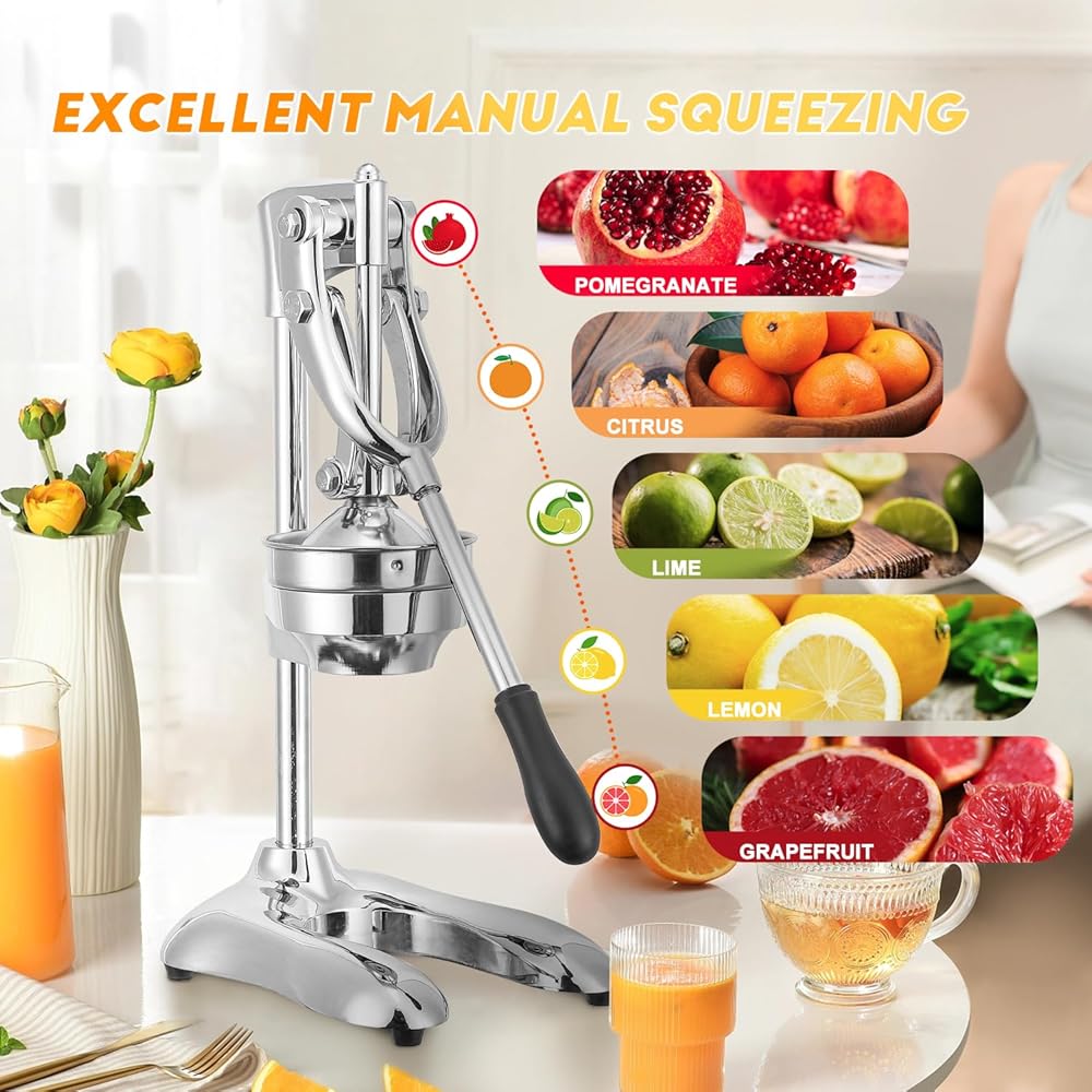 Moongiantgo Presse à Agrumes Manuelle Double Mode, Presse à Citron Professionnelle Avec Levier Facile, Presse à Main Ergonomique Pour Orange, Grenade, Citron Vert Et Pastèque : Cuisine et Maison