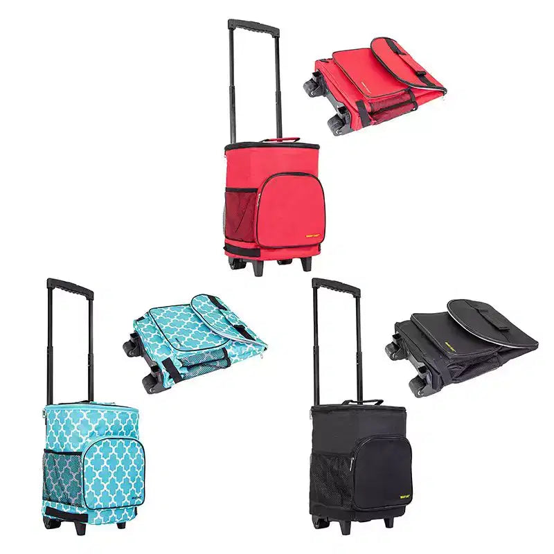 dbest products Ultra Compact Cooler Smart Cart, Insulated Collapsible Rolling Tailgate BBQ Beach Summer