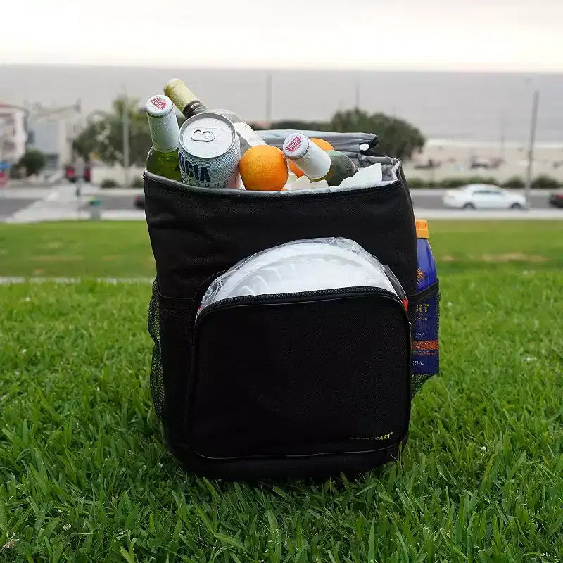 dbest products Ultra Compact Cooler Smart Cart, Insulated Collapsible Rolling Tailgate BBQ Beach Summer
