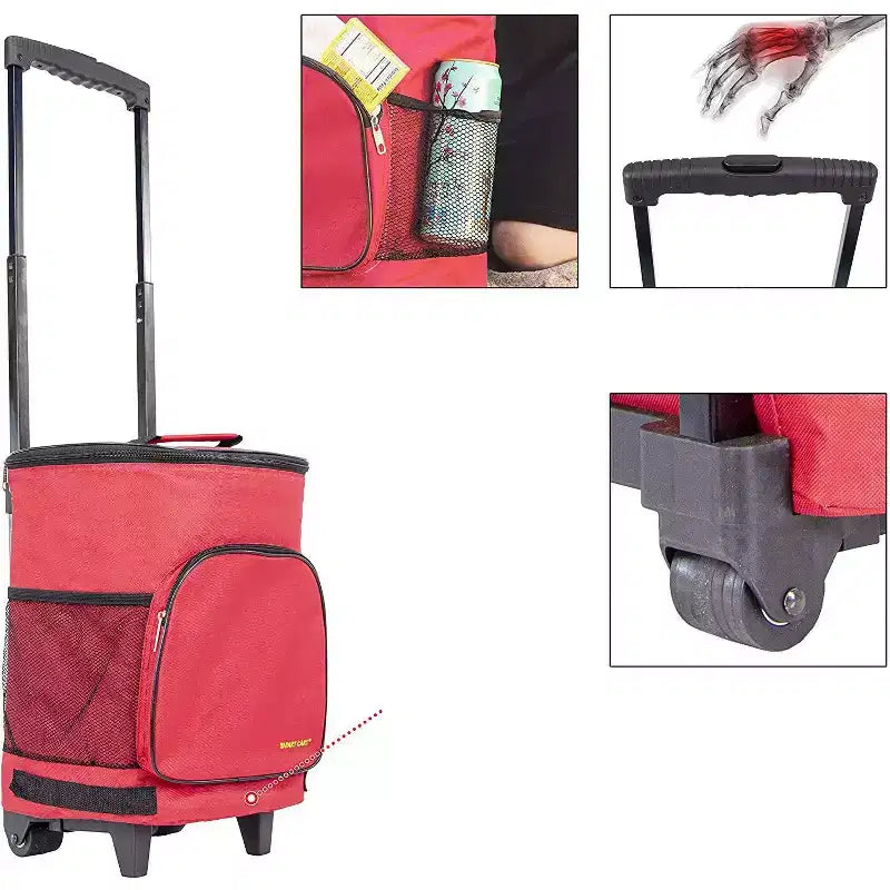 dbest products Ultra Compact Cooler Smart Cart, Insulated Collapsible Rolling Tailgate BBQ Beach Summer