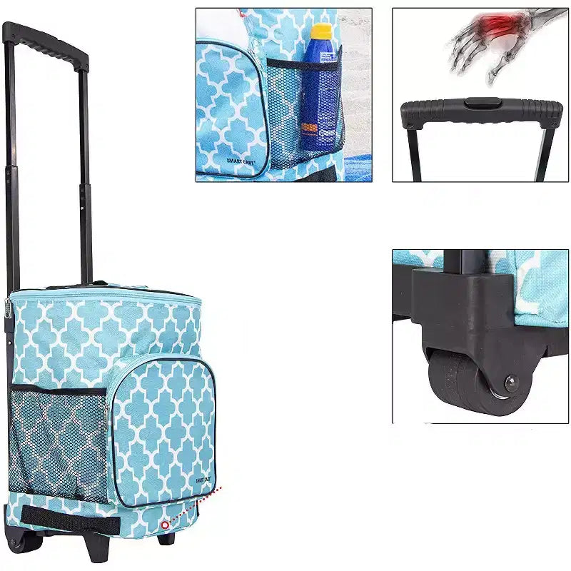 dbest products Ultra Compact Cooler Smart Cart, Insulated Collapsible Rolling Tailgate BBQ Beach Summer