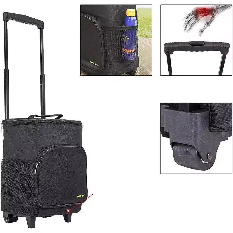 dbest products Ultra Compact Cooler Smart Cart, Insulated Collapsible Rolling Tailgate BBQ Beach Summer