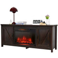 Costway 59'' Fireplace TV Stand W/ 25'' 1350W Electric Fireplace Heater Remote Control