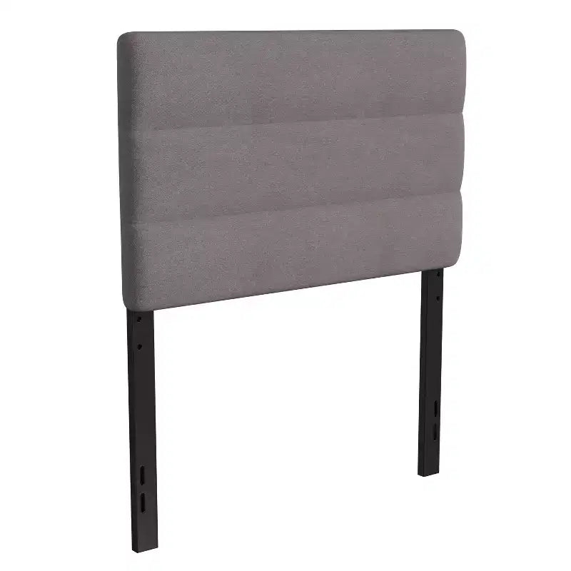 Emma and Oliver Modern Upholstered Headboard with Horizontal Line Stitching and Adjustable Height Rails