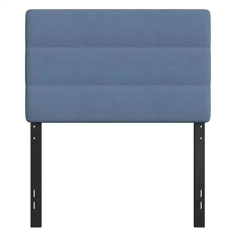 Emma and Oliver Modern Upholstered Headboard with Horizontal Line Stitching and Adjustable Height Rails