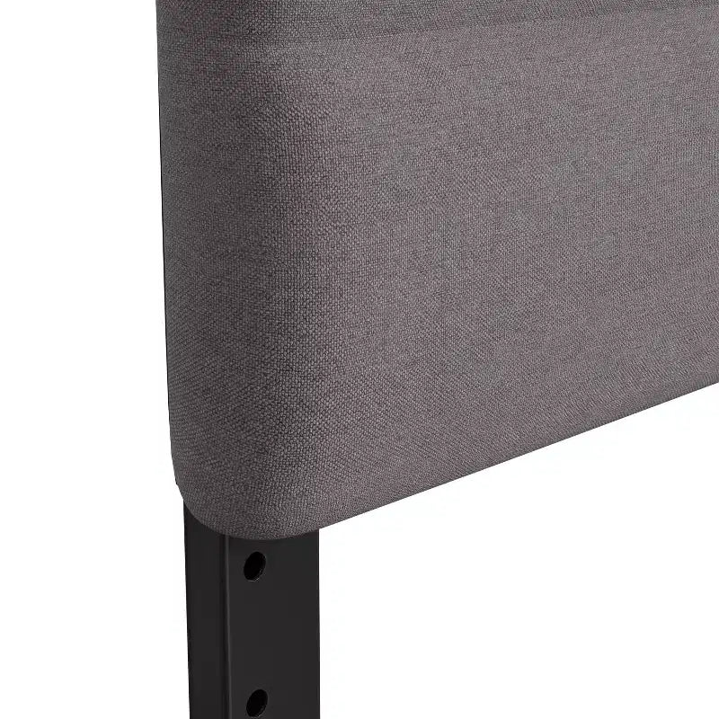 Emma and Oliver Modern Upholstered Headboard with Horizontal Line Stitching and Adjustable Height Rails