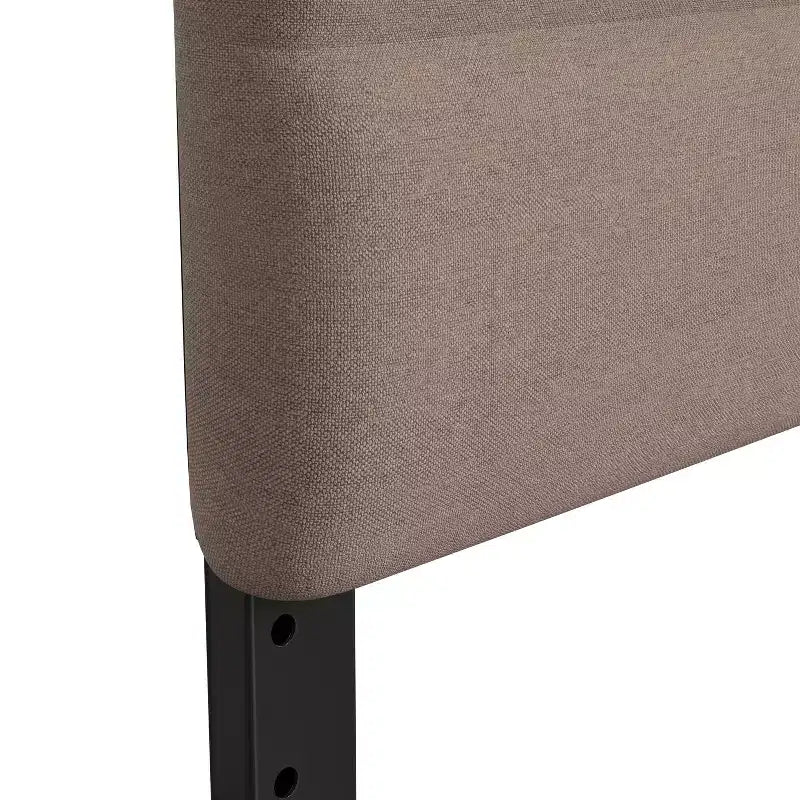 Emma and Oliver Modern Upholstered Headboard with Horizontal Line Stitching and Adjustable Height Rails