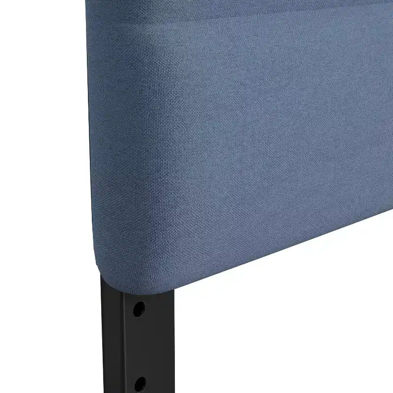 Emma and Oliver Modern Upholstered Headboard with Horizontal Line Stitching and Adjustable Height Rails