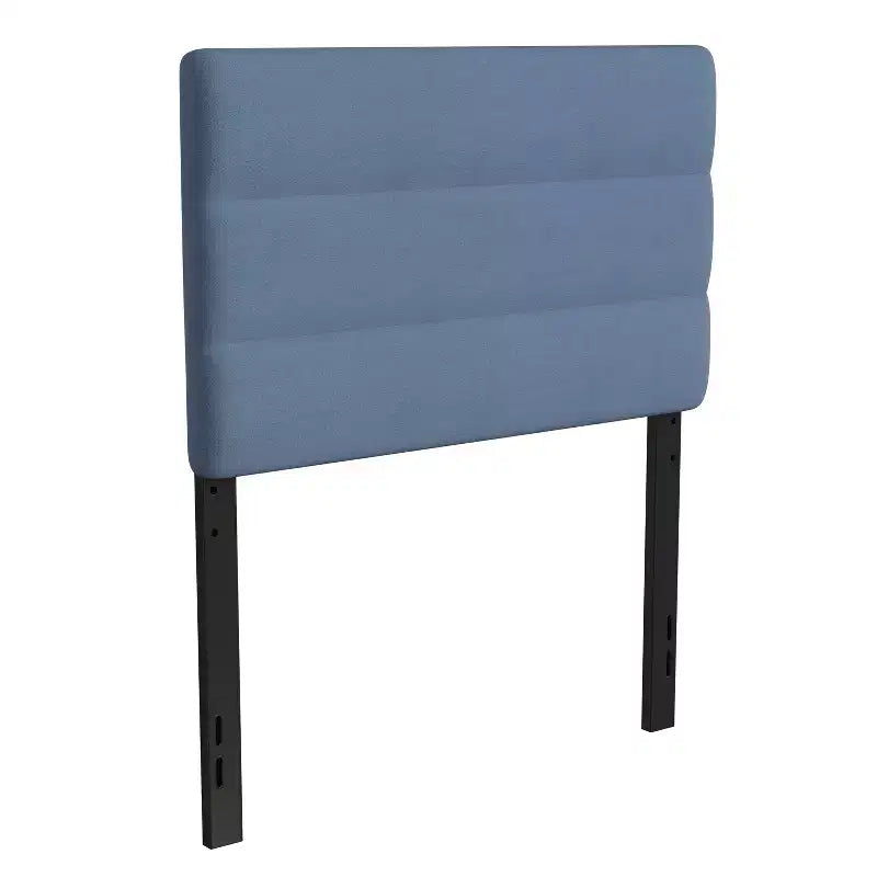 Emma and Oliver Modern Upholstered Headboard with Horizontal Line Stitching and Adjustable Height Rails