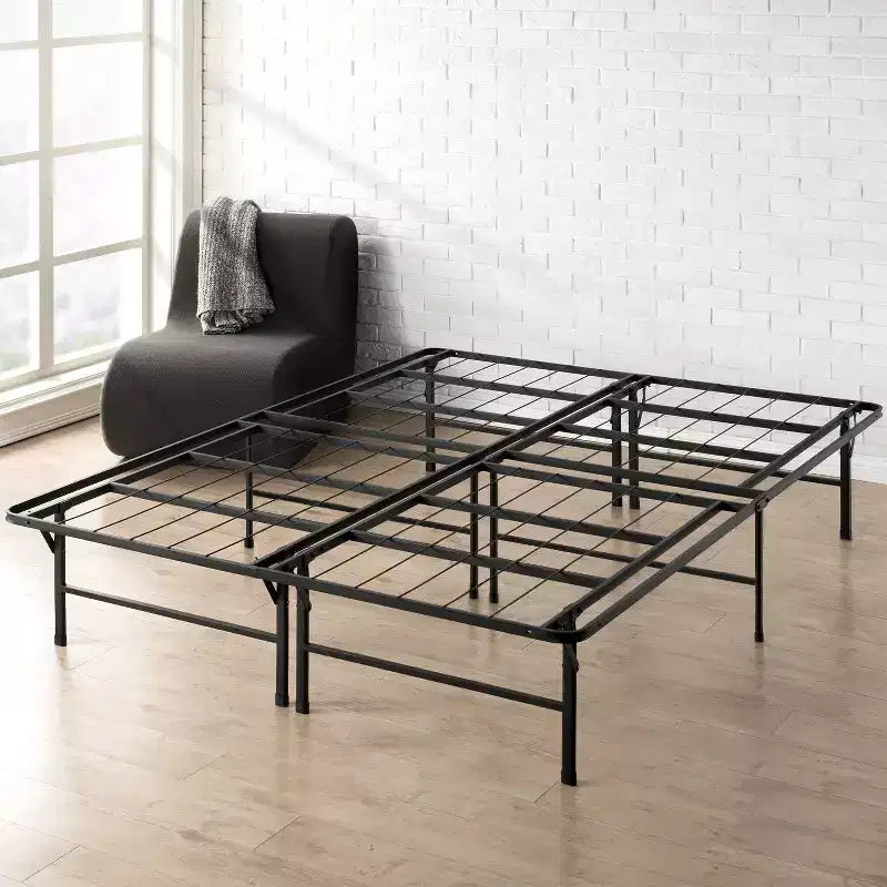 14 Premium Steel Bed Frame and Platform Bed Black - Mellow