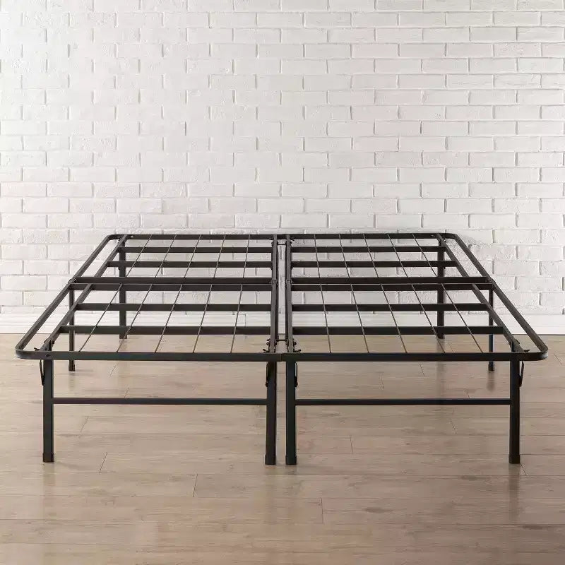 14 Premium Steel Bed Frame and Platform Bed Black - Mellow