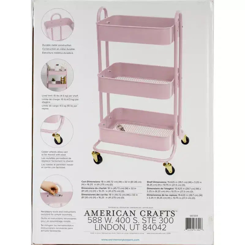 We R A La Cart Storage Cart With Handles-Pink