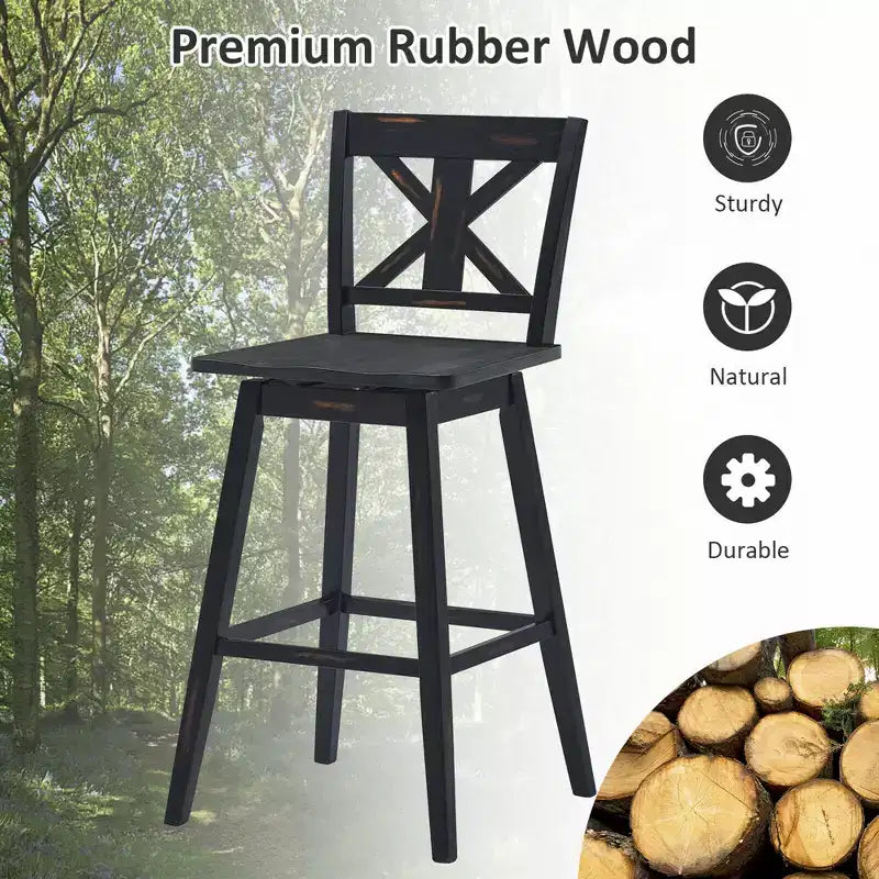 Costway 4PCS Swivel Bar Stools 29'' Counter Height Chairs w/ Footrest
