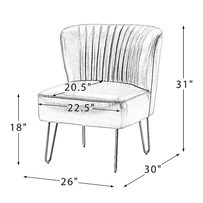 Eustacio Comtemperary Tufted back Vegan Leather Accent Side Chair with metal legs | Karat Home