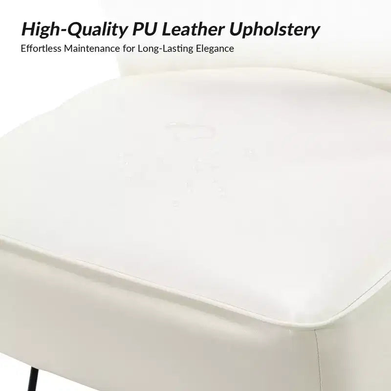 Eustacio Comtemperary Tufted back Vegan Leather Accent Side Chair with metal legs | Karat Home