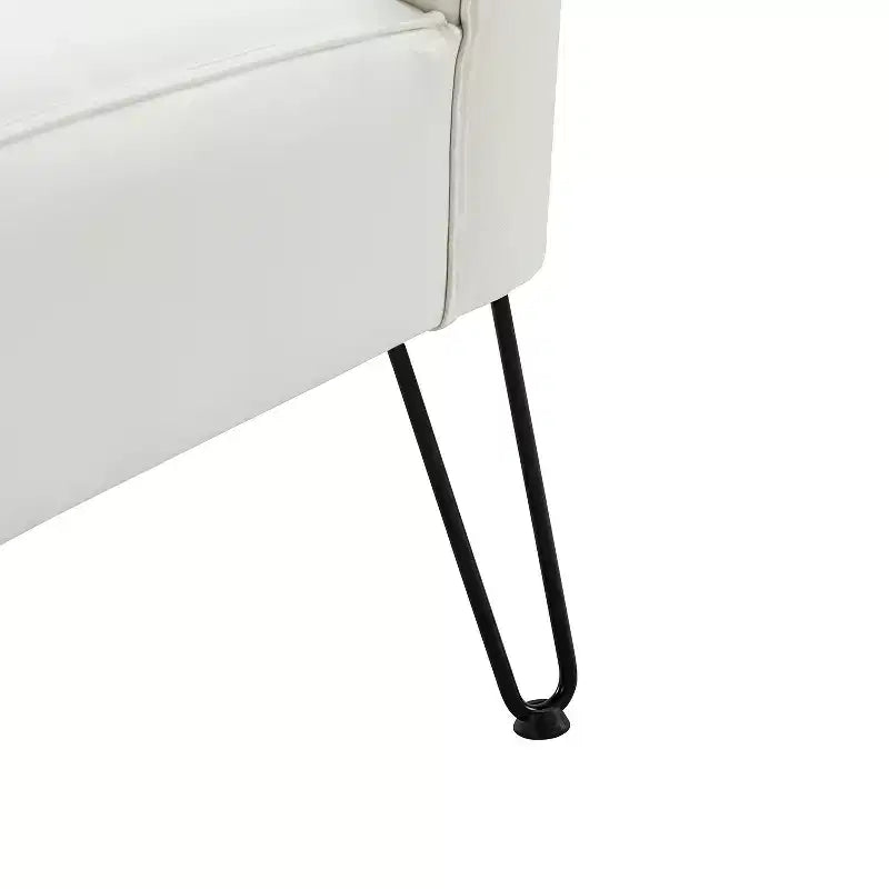 Eustacio Comtemperary Tufted back Vegan Leather Accent Side Chair with metal legs | Karat Home