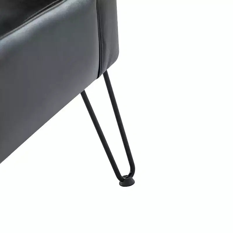 Eustacio Comtemperary Tufted back Vegan Leather Accent Side Chair with metal legs | Karat Home