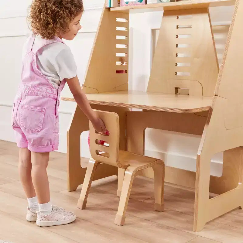 ECR4Kids Stackable Bentwood Chair, 10in Seat Height, Montessori Furniture, 2-Pack