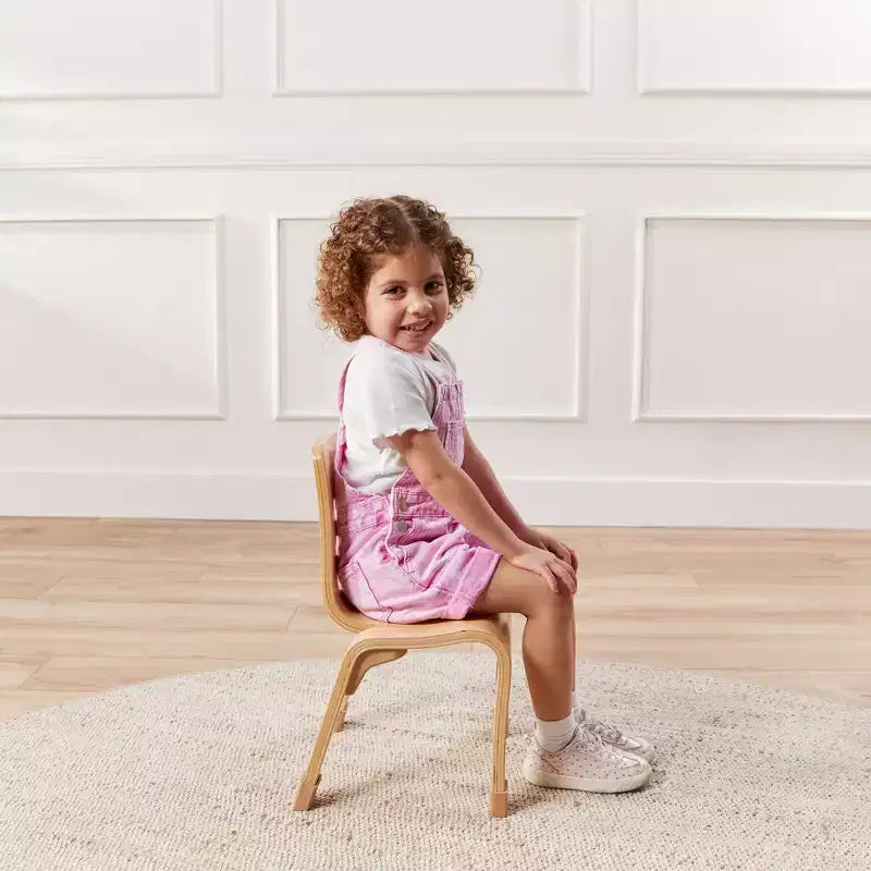 ECR4Kids Stackable Bentwood Chair, 10in Seat Height, Montessori Furniture, 2-Pack