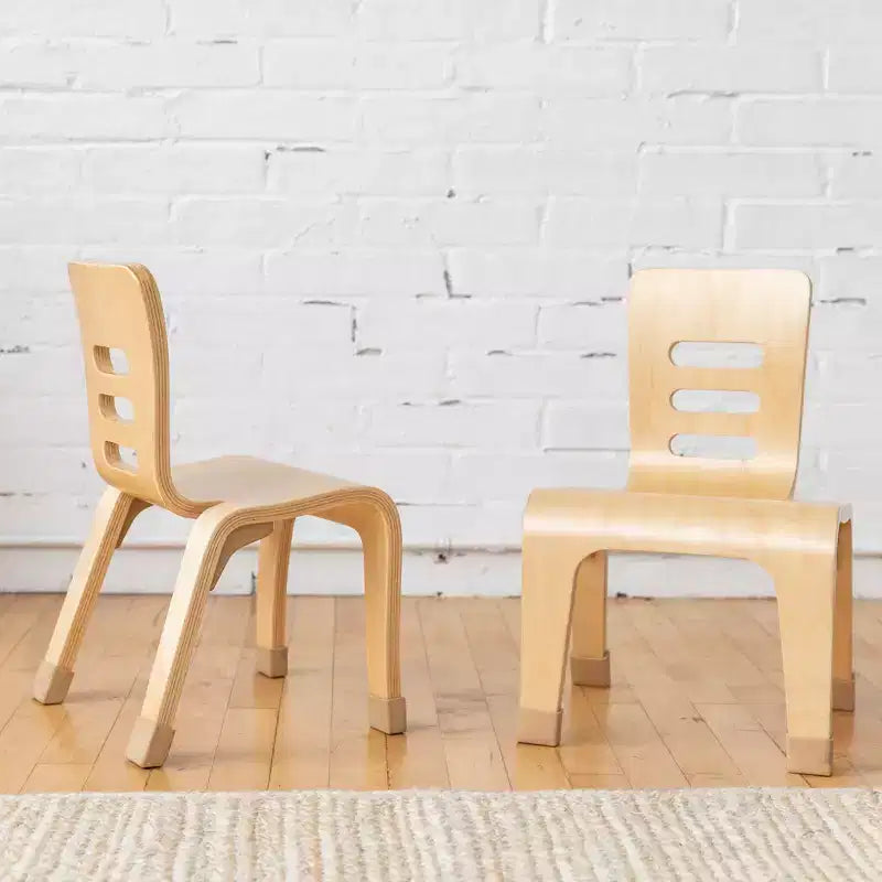 ECR4Kids Stackable Bentwood Chair, 10in Seat Height, Montessori Furniture, 2-Pack