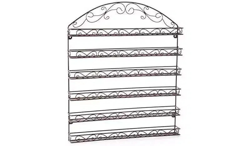 Nail Polish Wall Rack Organizer Holds up to 102 Nail Polish Bottles with Metal Frame in Color Bronze - HomeItUsa
