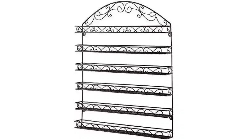 Nail Polish Wall Rack Organizer Holds up to 102 Nail Polish Bottles with Metal Frame in Color Bronze - HomeItUsa