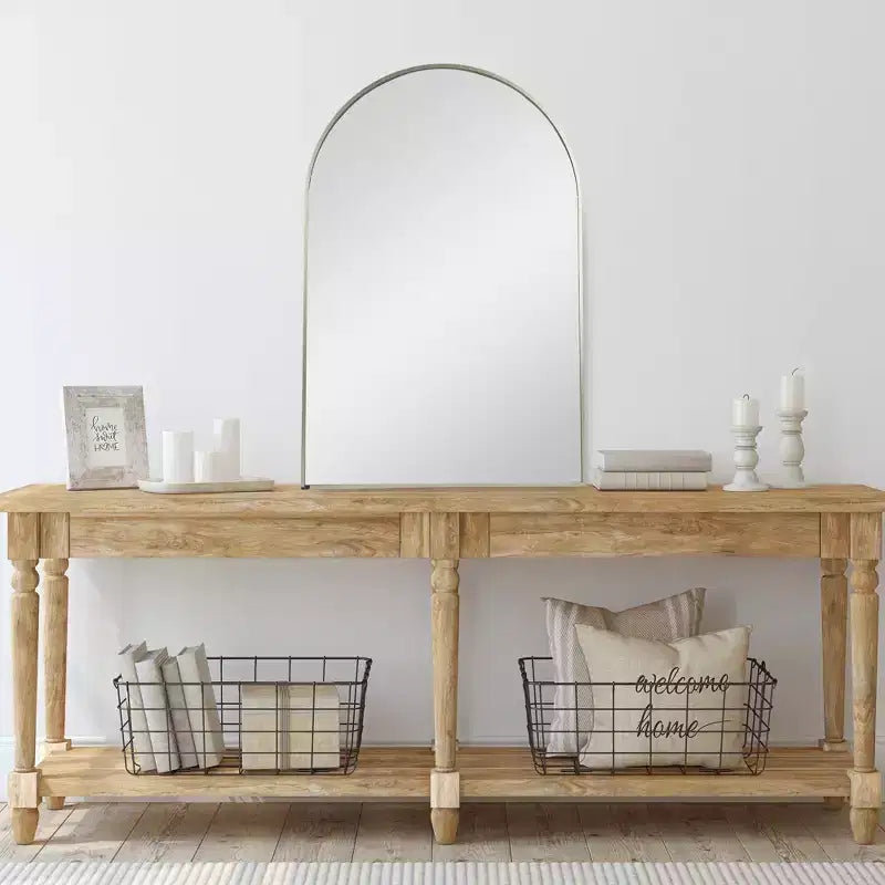 Northlight 36 Gold Framed Modern Arched Wall Mirror