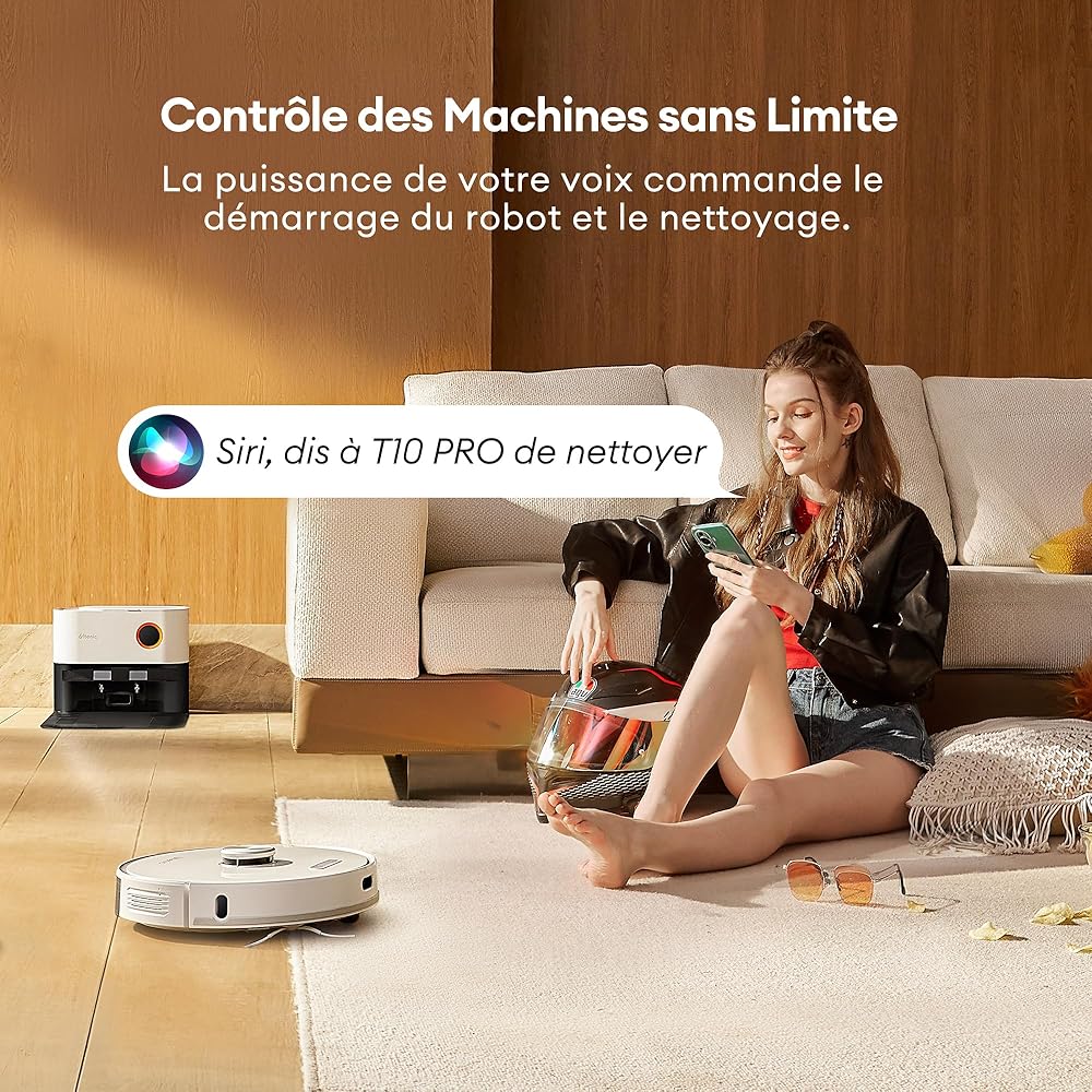 Ultenic T10 Pro Aspirateur Robot Laveur, Station Auto-Vidage 4000pa, Lavage à Serpillière Rotative, Navigation Lidar Cartographie, 200Min Autonomie, Connecté App et Alexa, Détection de Tapis : Cuisine et Maison