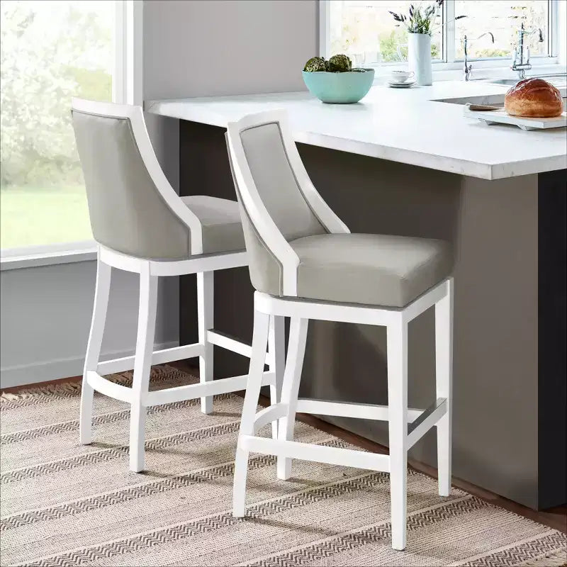 Set of 2 Ellie Bar Height Stools with Back - Alaterre Furniture
