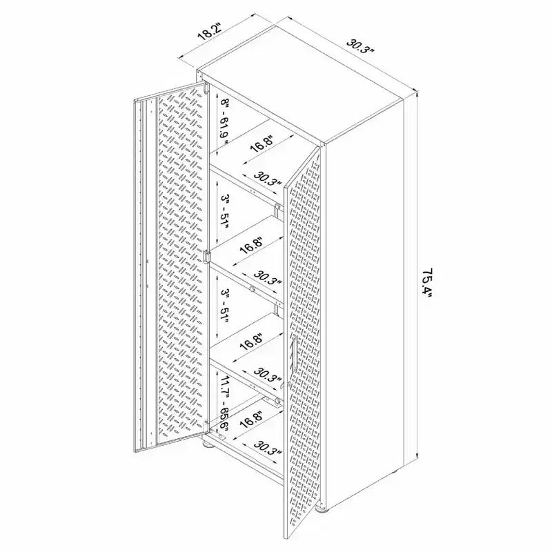 Manhattan Comfort Fortress 74.8 Tall Garage Cabinet