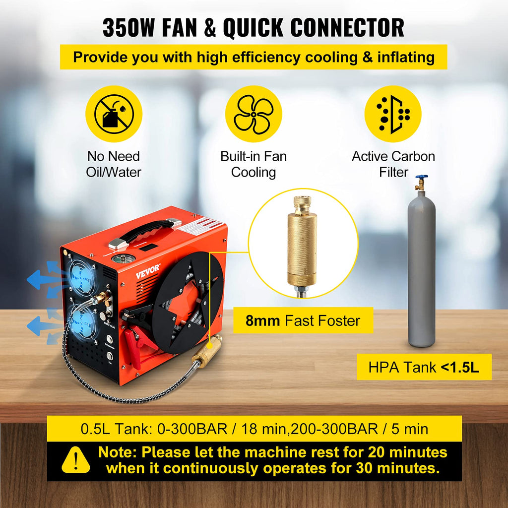 VEVOR PCP-Kompressor, 300 bar, 12V/220V