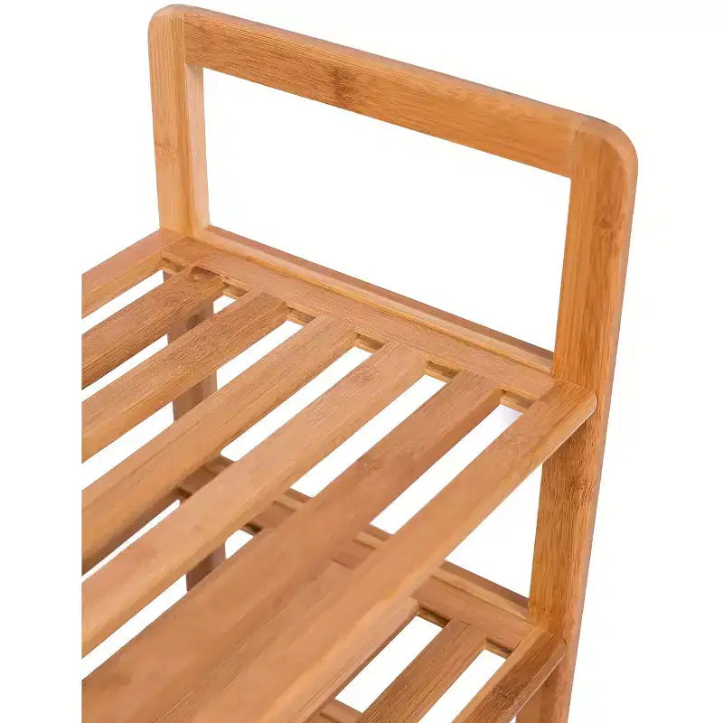 BirdRock Home 3-Tier Free Standing Bamboo Shoe Rack with Handles