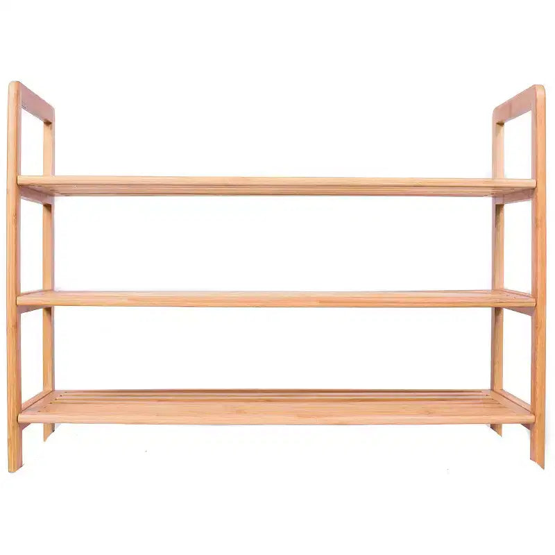 BirdRock Home 3-Tier Free Standing Bamboo Shoe Rack with Handles