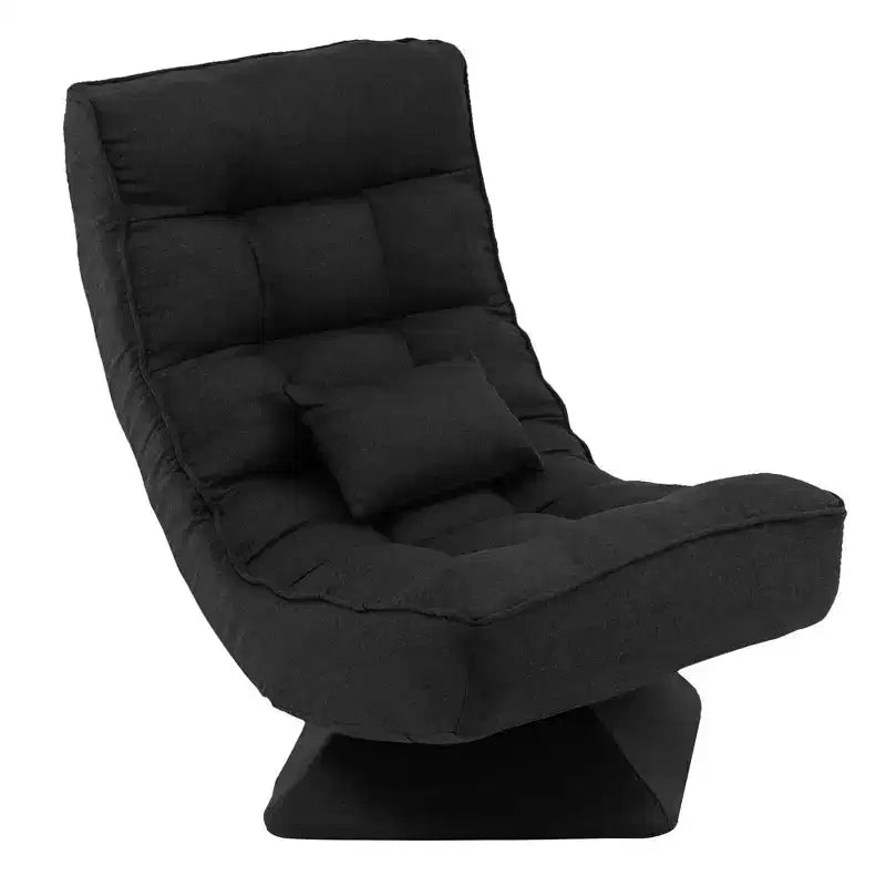 Costway 360 Swivel Floor Chair 5-Level Adjustable Lazy Chair w/ Massage Pillow Grey\Black\Brown