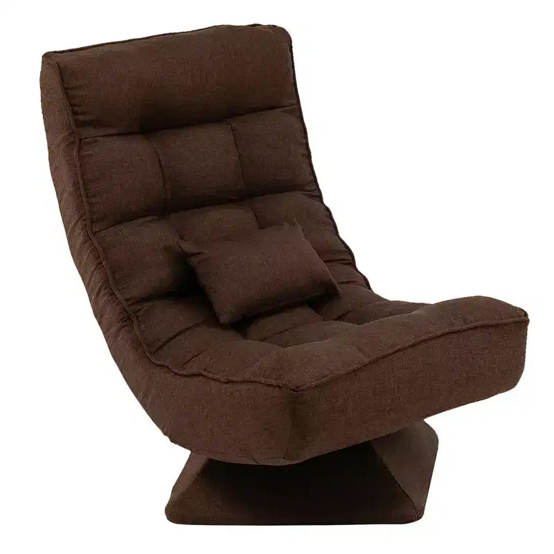 Costway 360 Swivel Floor Chair 5-Level Adjustable Lazy Chair w/ Massage Pillow Grey\Black\Brown