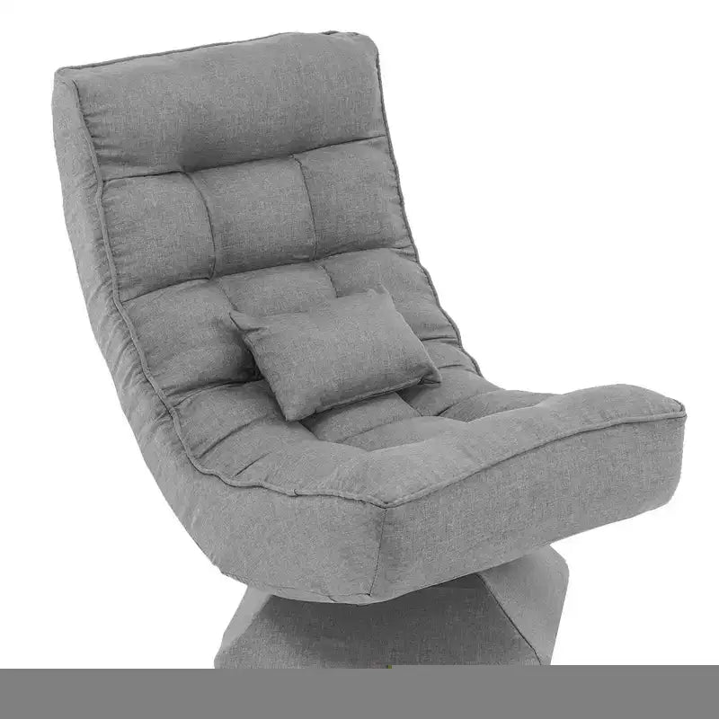 Costway 360 Swivel Floor Chair 5-Level Adjustable Lazy Chair w/ Massage Pillow Grey\Black\Brown