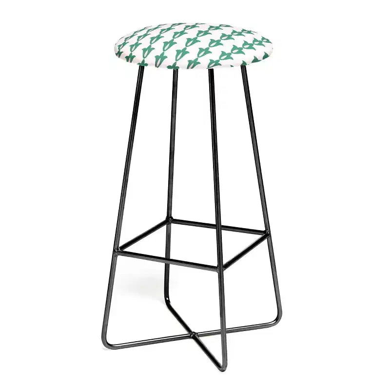 Maritza Lisa Retro Floral Pattern Barstool - Deny Designs