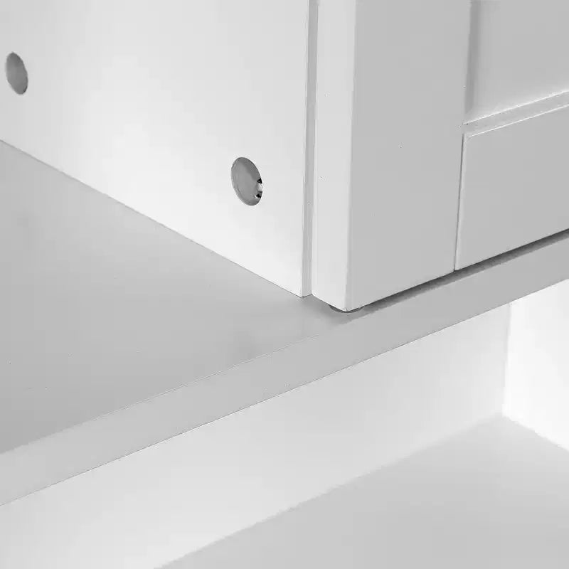 LuxenHome Farmhouse White MDF Over-the-Toilet Space Saver Cabinet
