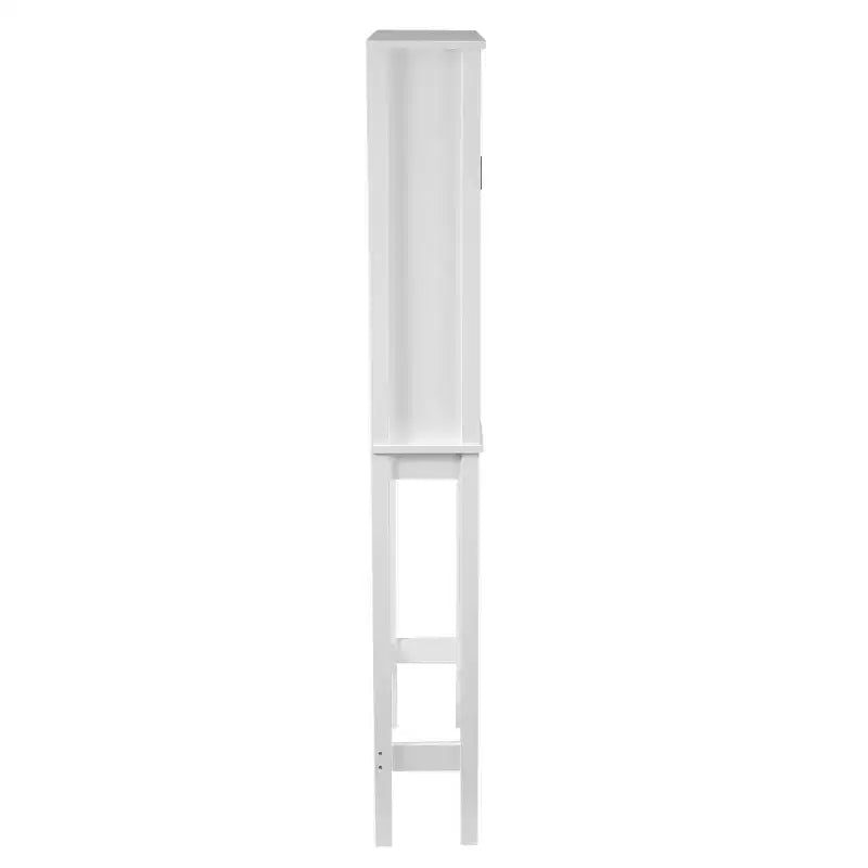 LuxenHome Farmhouse White MDF Over-the-Toilet Space Saver Cabinet