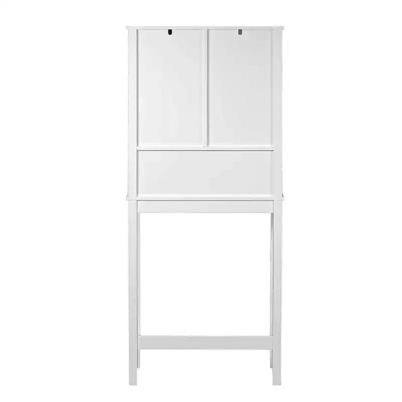 LuxenHome Farmhouse White MDF Over-the-Toilet Space Saver Cabinet