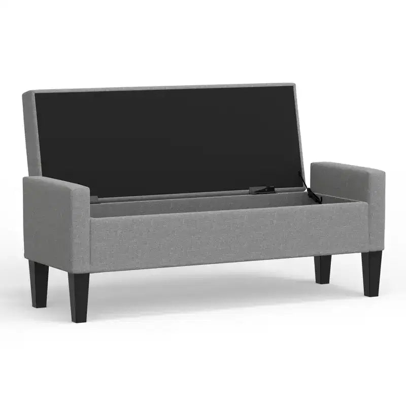 Glenwillow Home 52 Upholstered Storage Bench With Truncated Arms
