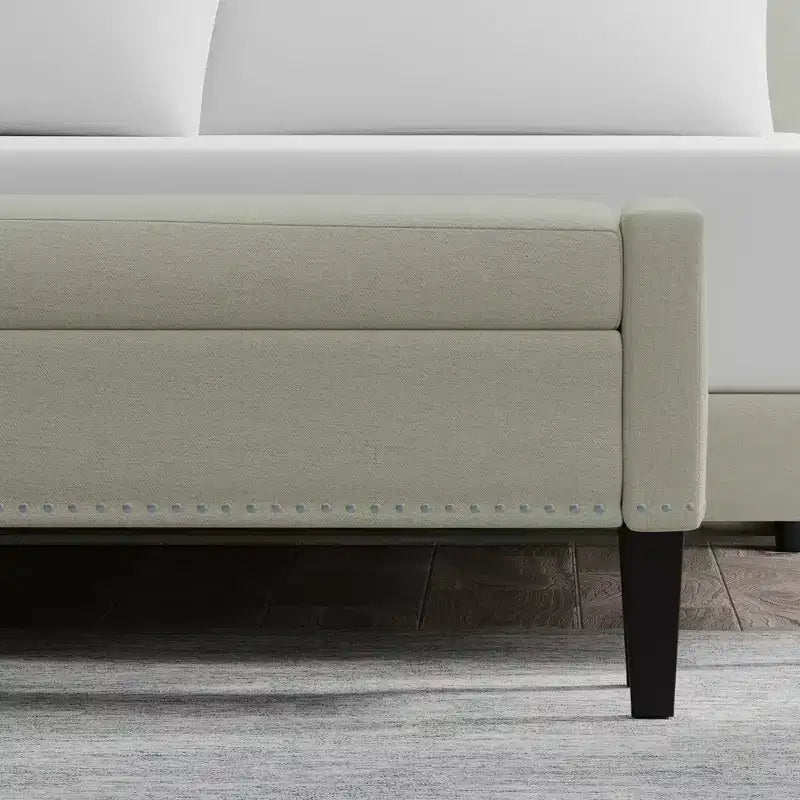 Glenwillow Home 52 Upholstered Storage Bench With Truncated Arms