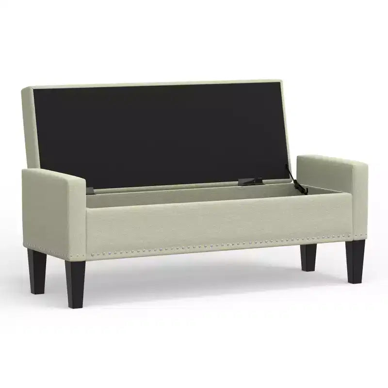 Glenwillow Home 52 Upholstered Storage Bench With Truncated Arms