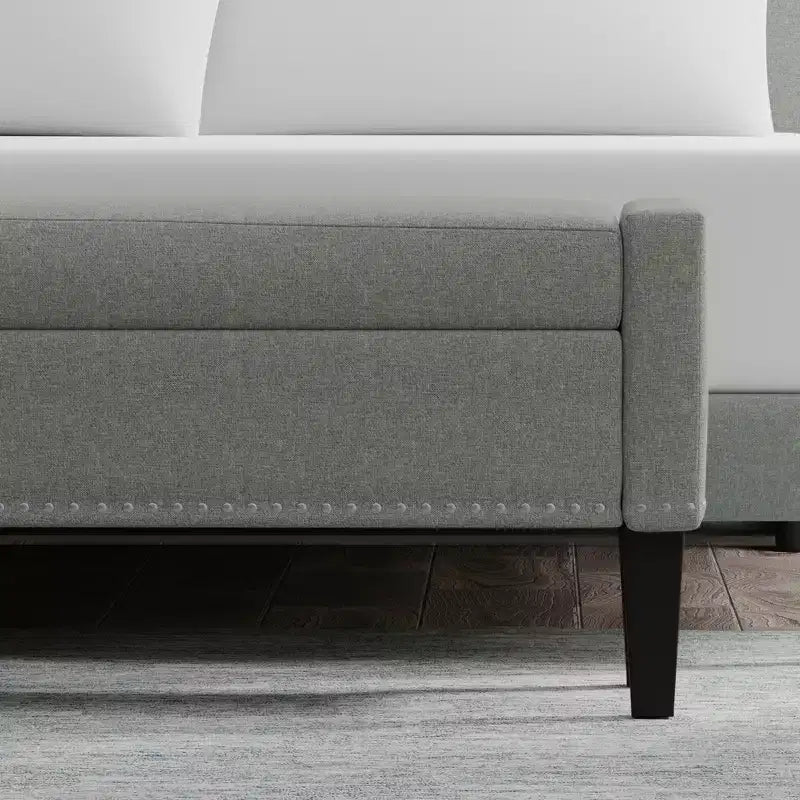 Glenwillow Home 52 Upholstered Storage Bench With Truncated Arms