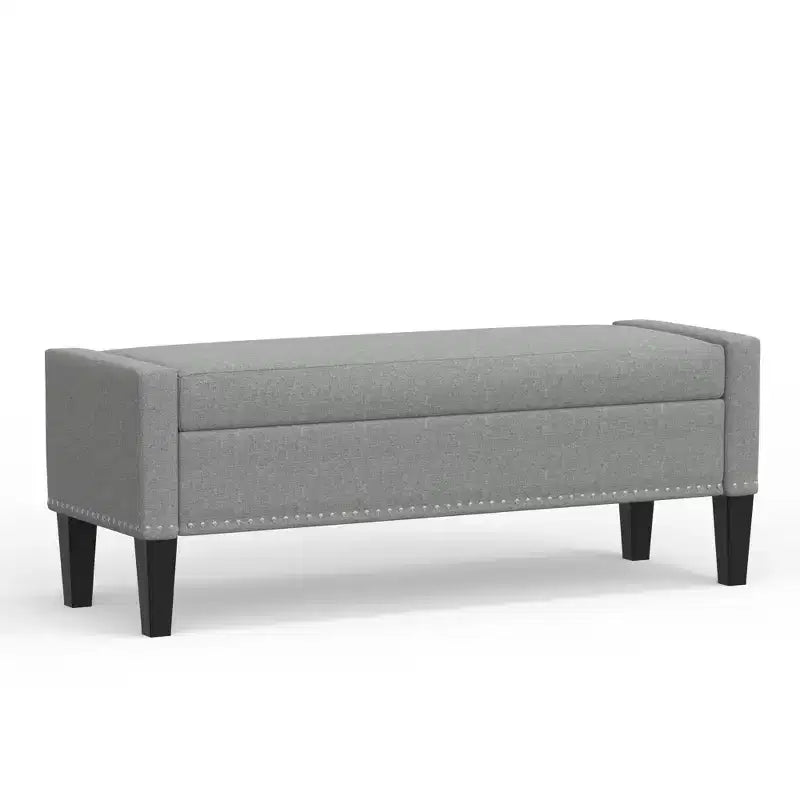 Glenwillow Home 52 Upholstered Storage Bench With Truncated Arms