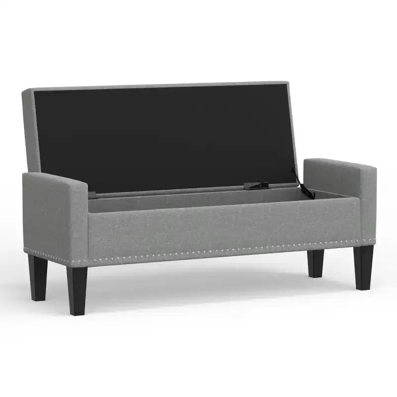 Glenwillow Home 52 Upholstered Storage Bench With Truncated Arms