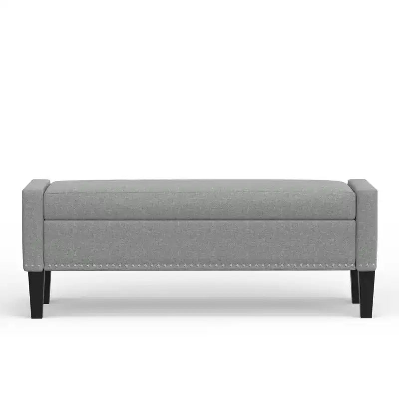 Glenwillow Home 52 Upholstered Storage Bench With Truncated Arms